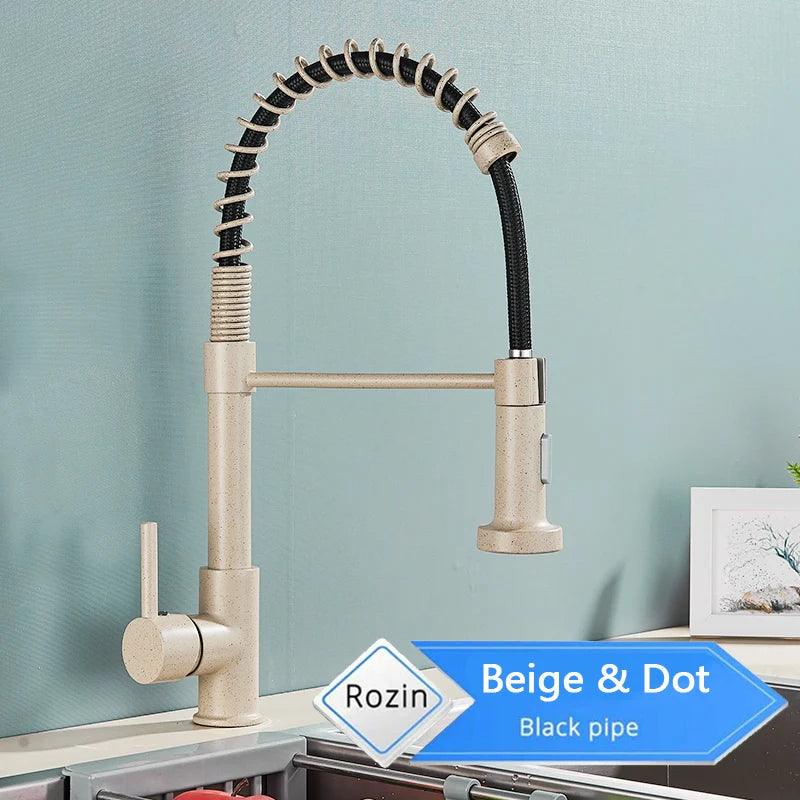 Torneira Gourmet Preto Fosco com Bico Retrátil – Misturador Flexível para Cozinha
