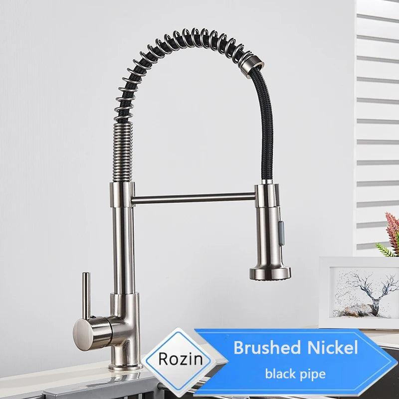 Torneira Gourmet Preto Fosco com Bico Retrátil – Misturador Flexível para Cozinha