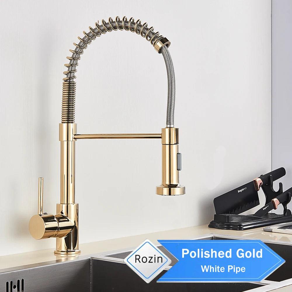 Torneira Gourmet Preto Fosco com Bico Retrátil – Misturador Flexível para Cozinha