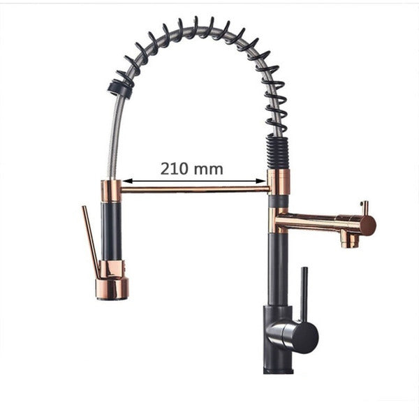 Torneira Gourmet para Cozinha Monocomando Preto e Rosê - Kansas