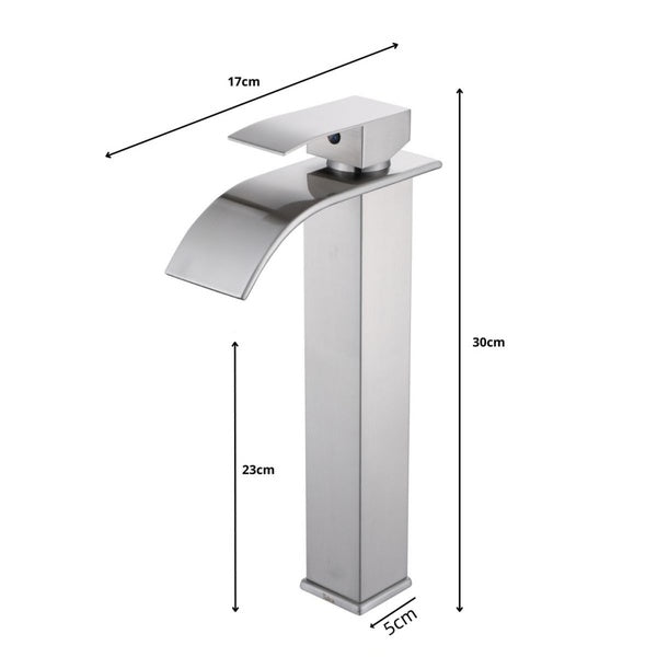 Torneira para Banheiro Monocomando Cascata Bica Alta Prata - Decker